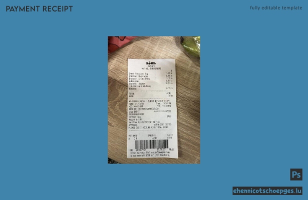 Beispiel für einen Zahlungsbeleg des Lidl-Supermarkts